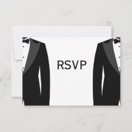 Cartes RSVP De Mariage Gay Noir Et Blanc