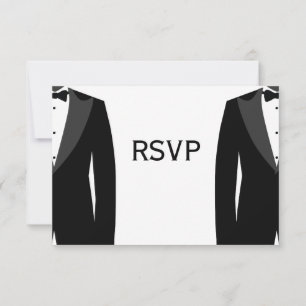 Cartes RSVP De Mariage Gay Noir Et Blanc