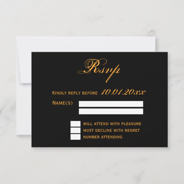 Cartes RSVP De Mariage Halloween En Nuit (Devant)