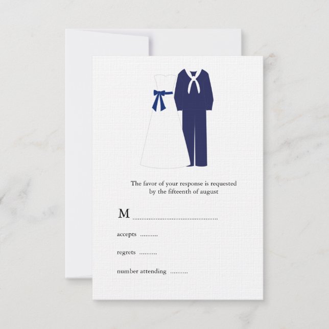 Cartes RSVP de mariage militaire (Devant)