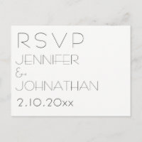 Cartes rsvp de mariage modernes simples