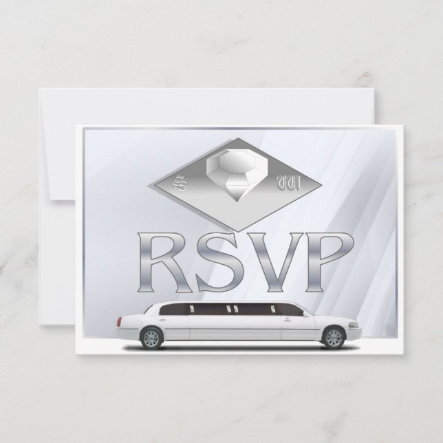 Cartes RSVP de mariage monogrammes (Devant)