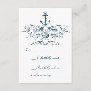 Cartes RSVP de mariage nautique