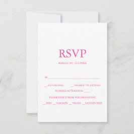 Cartes RSVP de mariage personnalisées Vibrant rose