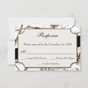 Cartes RSVP de mariage pour camouflage d'hiver