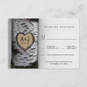 Cartes RSVP de mariage pour l'arbre des oiseaux sc