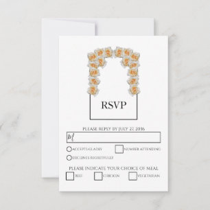 Cartes RSVP de mariage Rose orange rustique