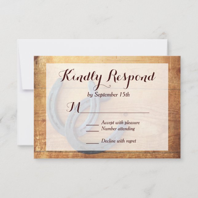 Cartes RSVP de Mariage Rustic Country (Devant)