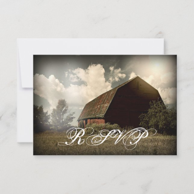 Cartes RSVP de Mariage Rustique (Devant)