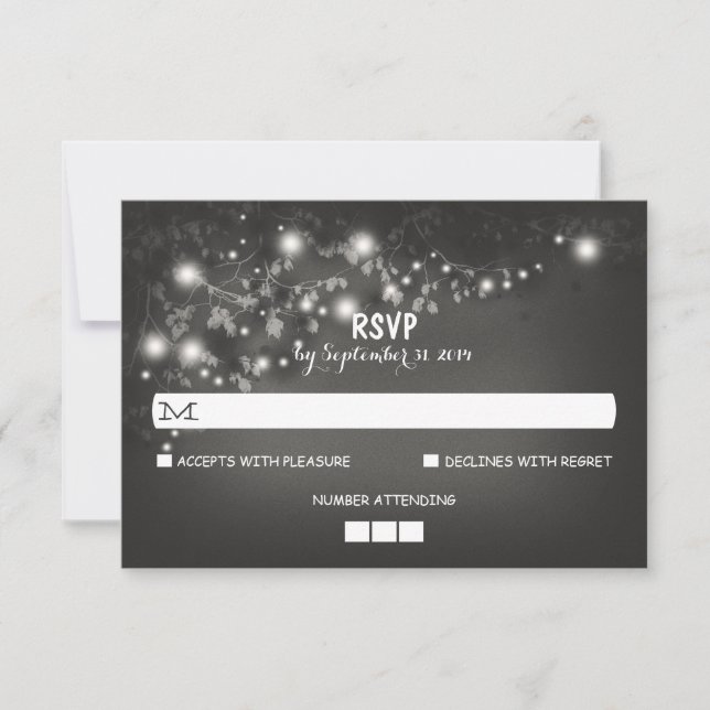 Cartes RSVP de mariage rustique (Devant)