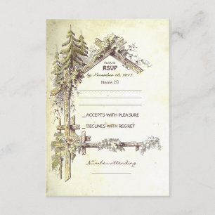 Cartes RSVP de mariage rustique