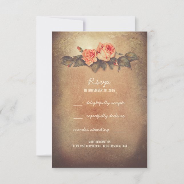 Cartes RSVP de mariage rustique (Devant)