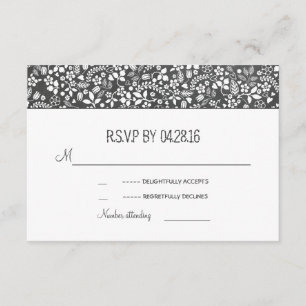 Cartes RSVP de Mariage Rustique Floral
