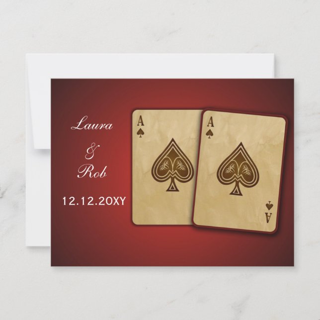 Cartes rsvp de mariage Vegas (Devant)
