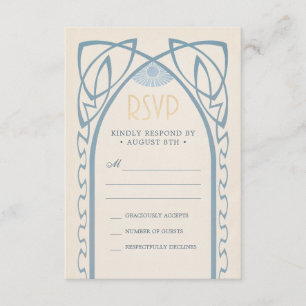 Cartes RSVP de mariage   Vintage Nouveau