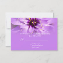 Cartes RSVP élégantes, jolies et violettes de mari