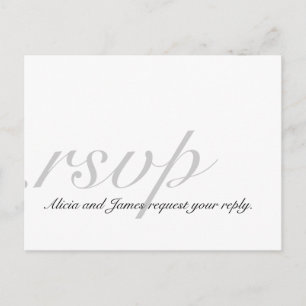 Cartes RSVP élégantes pour gris blanc Mariage