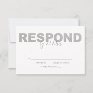 Cartes RSVP Faux Silver et Rose