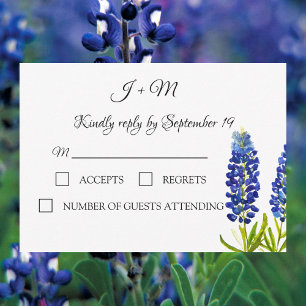 Cartes RSVP florales bleues Bluebonnets Texas fleu