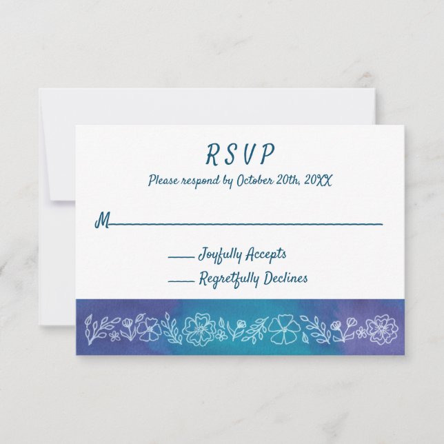 Cartes RSVP florales dynamiques (Devant)