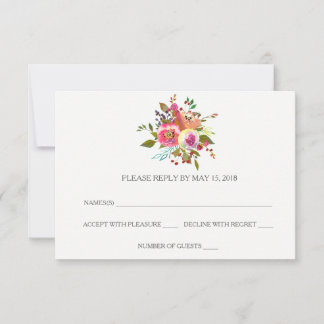 Cartes RSVP Florales en aquarelle romantique