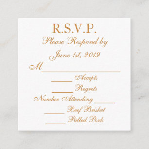 Cartes RSVP Gold Réponse