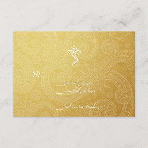 Cartes RSVP Gold Vinayaka Wedding
