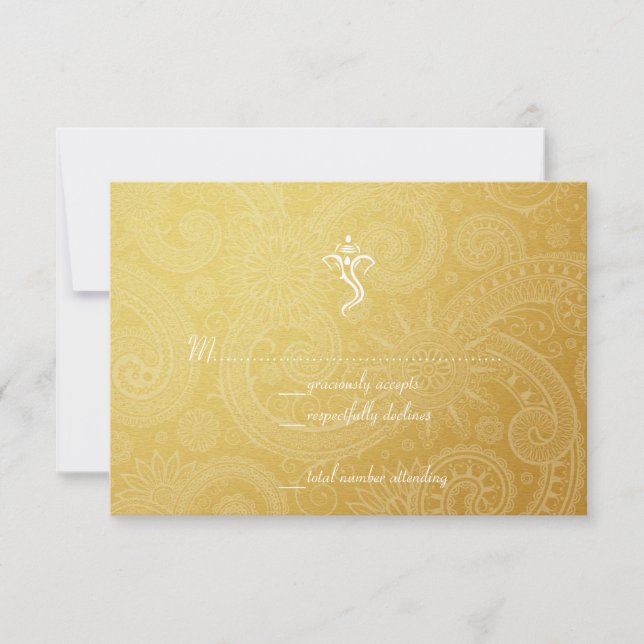 Cartes RSVP Gold Vinayaka Wedding (Devant)