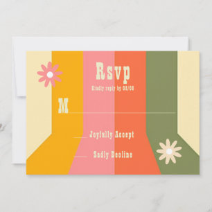 Cartes RSVP Hippie Super des années 60 rétro les a