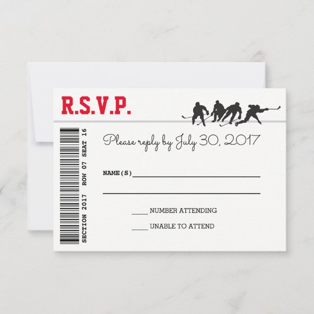 Cartes RSVP Hockey Love (Devant)
