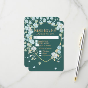 Cartes RSVP Hortensia au clair de lune
