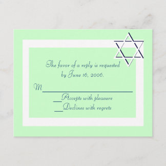 Cartes RSVP Invitation Barre/Bat mitzvah