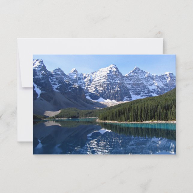 Cartes RSVP Mariage campagnard Rocky Mountain Lake (Devant)