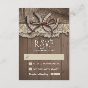 Cartes RSVP mariage campagnard rustique