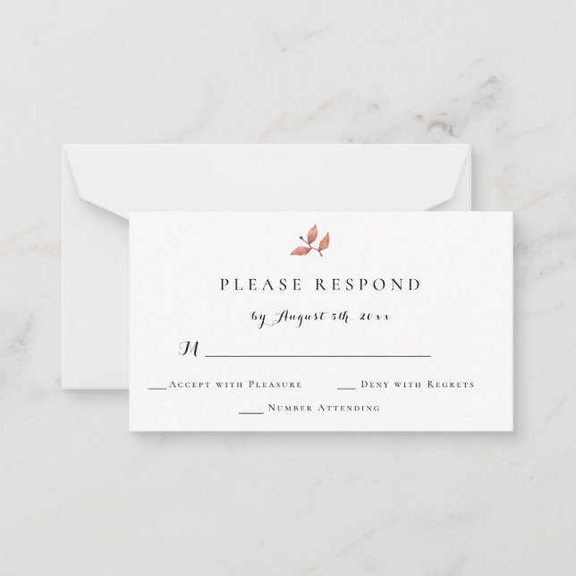 Cartes RSVP Mariage de automne d'aquarelle budget  (Devant)