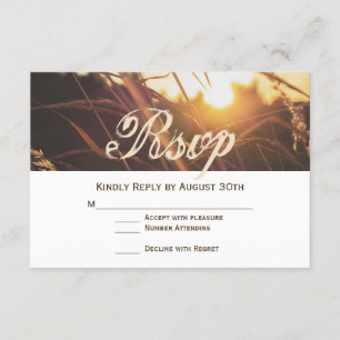 Cartes RSVP Mariage de automne Sunset Automne