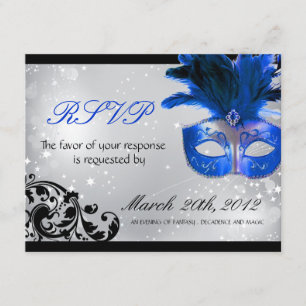 Cartes RSVP Masquerade Wedding