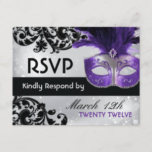 Cartes RSVP Masquerade Wedding