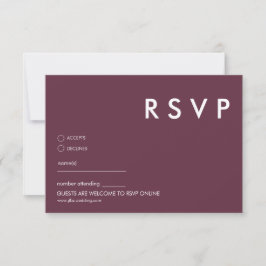 Cartes RSVP minimalistes de mariage