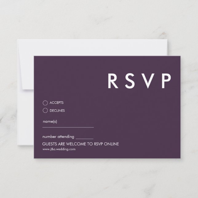 Cartes RSVP minimalistes de mariage (Devant)