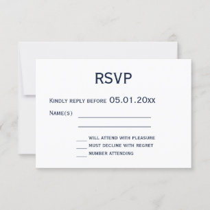 Cartes RSVP Monogram Blue And White Gay Wedding