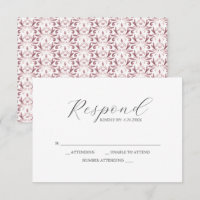 Cartes RSVP Motif rose pâle