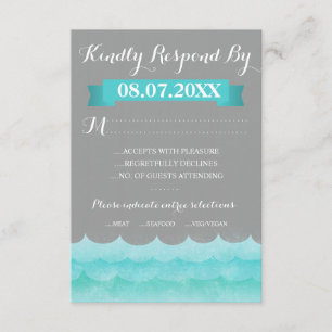 Cartes RSVP Nautiques Gris Personnalisées En Mer
