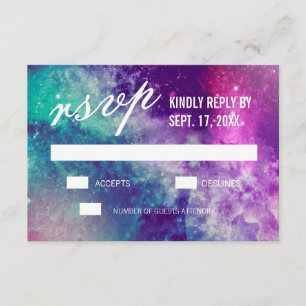 Cartes RSVP Pastel Galaxy Mariage Personnalisées