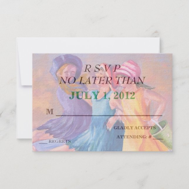 CARTES RSVP PERSONNALISABLES POUR LES PETITES FILL (Devant)