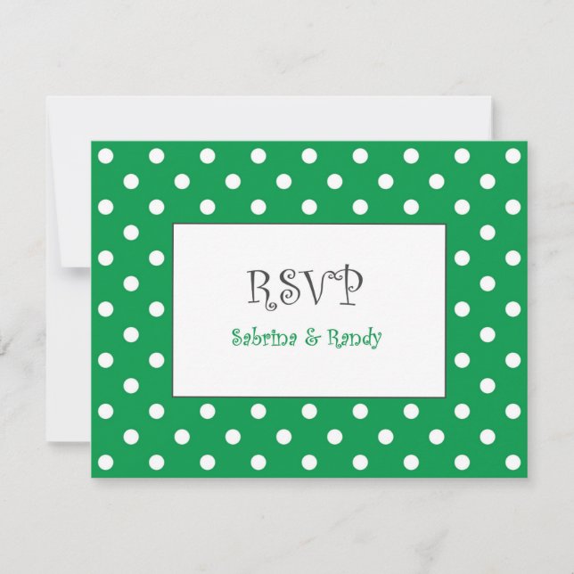 Cartes RSVP personnalisées Polka Dot Wedding (Devant)