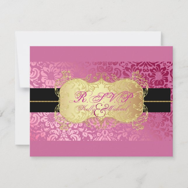 Cartes RSVP PixDezines Fidora Damask (Devant)