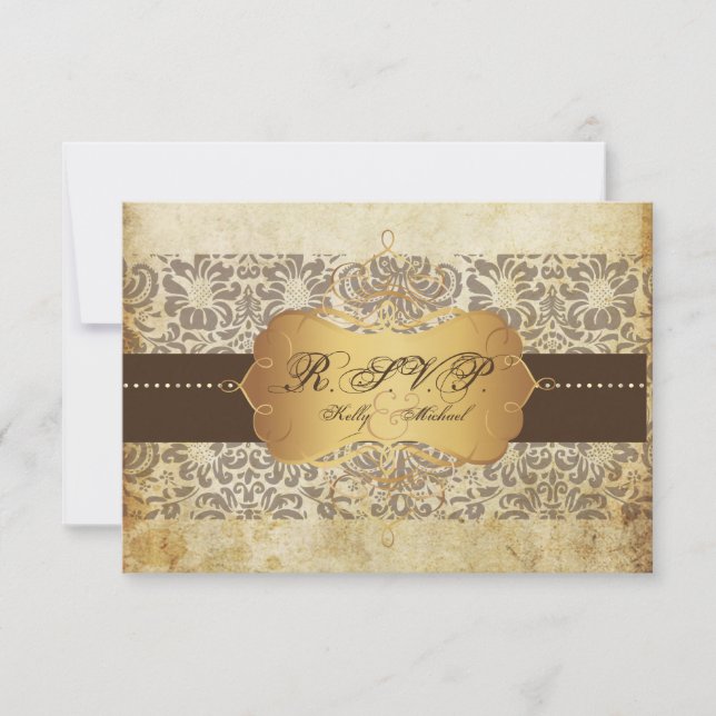 Cartes RSVP PixDezines Fidora Damask (Devant)