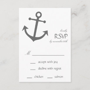 Cartes RSVP pour Ancre nautique (gris foncé)