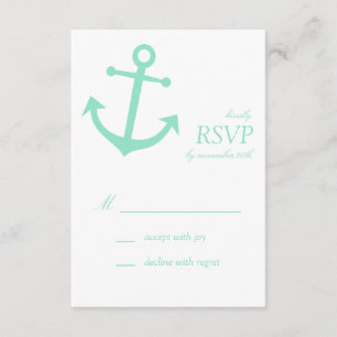 Cartes RSVP pour Ancre nautique (Vert pâle)